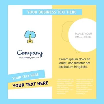 Uploading on cloud  Company Brochure Template. Vector Busienss Template Stock Illustration