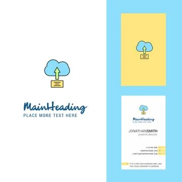 Uploading on cloud  Creative Logo and business card. vertical Design Vector Illustrazione stock