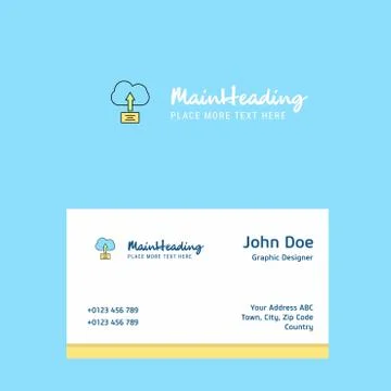 Uploading on cloud  logo Design with business card template. Elegant corporat Stock Illustration