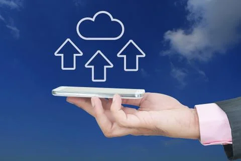 Uploading to Cloud Server Stock Photos