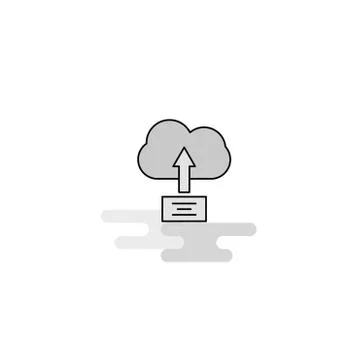 Uploading on cloud  Web Icon. Flat Line Filled Gray Icon Vector 스톡 일러스트
