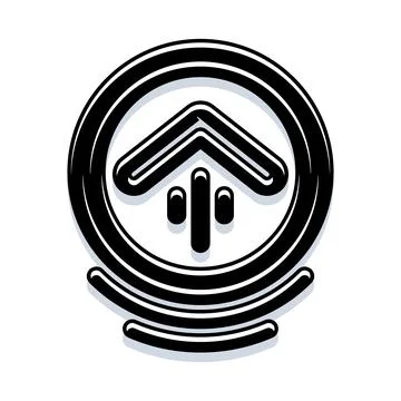 Uploading data arrow icon in a circle Ilustración de archivo