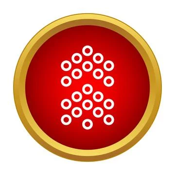 Uploading data arrow icon on red button Stock Illustration