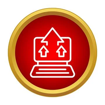 Uploading data to cloud server laptop icon Illustrazione stock