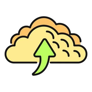 Uploading data to cloud storage server icon Stock Illustration