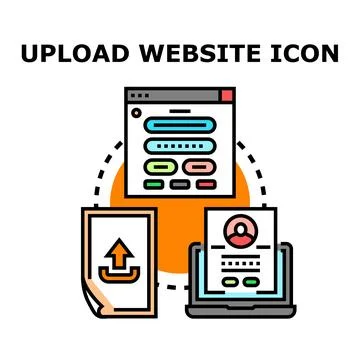 Uploading data document to online website form イラスト素材