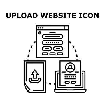 Uploading data document to online website form イラスト素材