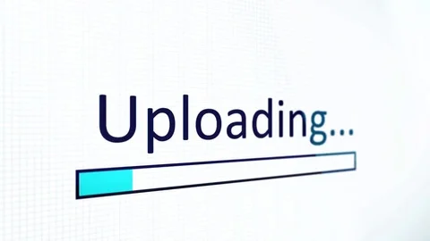 Uploading Data Files on a Computer Screen with Blue Bar - Slant Stock Footage 69182089