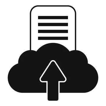 Uploading document to cloud storage icon shows data transfer and backup 스톡 일러스트