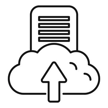 Uploading document to cloud storage, secure data transfer icon Stock Illustration