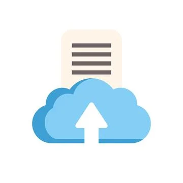 Uploading document to cloud storage service icon 스톡 일러스트