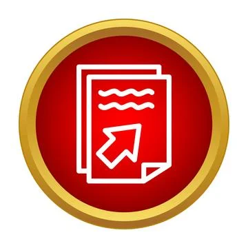 Uploading document file data on red gold button イラスト素材