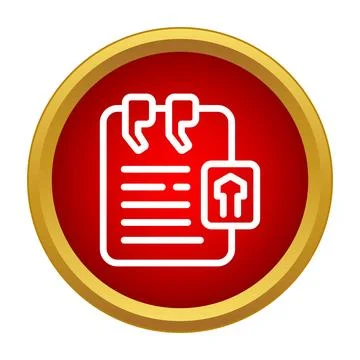 Uploading document file with quotation marks icon Illustration