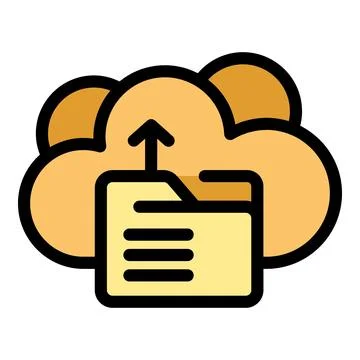 Uploading documents folder to cloud storage icon 库存插图
