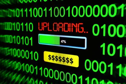 Uploading dollars Stock Illustration