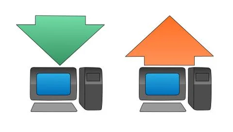 Uploading downloading Stock-Illustration