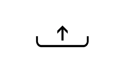 Uploading file icon loop animation. Upload arrow moving Up animation on black Stock Footage 327390186