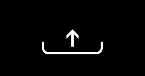Uploading file icon loop animation. Upload arrow moving Up animation on black Stock Footage 327390187