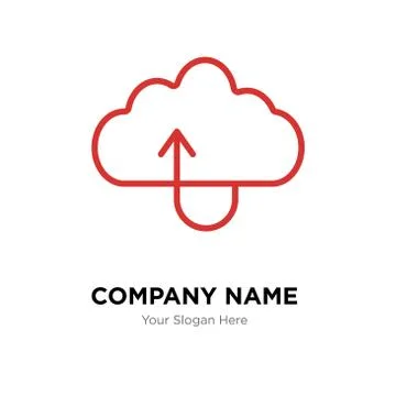 Uploading files to the cloud company logo design template Stock Illustration