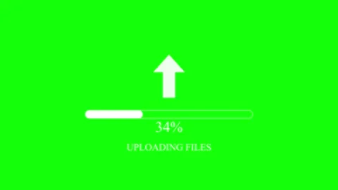 Uploading Files Progress Bar Animation on Green Screen Stock Footage 336475854