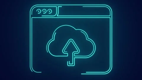 Uploading files window tab in website cloud storage animation Stock Footage 241835875