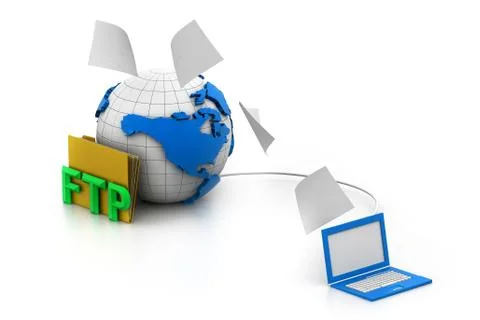 Uploading ftp Server Stock Illustration
