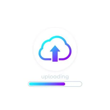 Uploading icon with progress bar for apps and web Stock Illustration