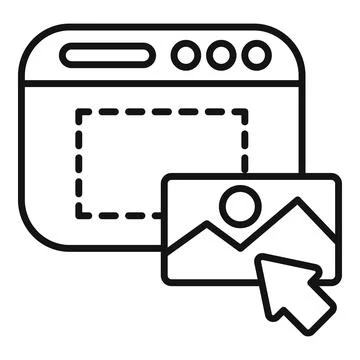 Uploading image to website using cursor and placeholder Illustrazione stock