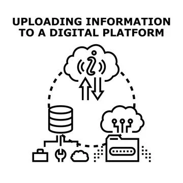 Uploading information to a digital data storage platform イラスト素材