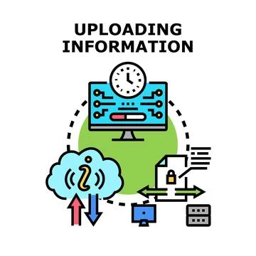 Uploading information process to cloud storage and server Stock-Illustration