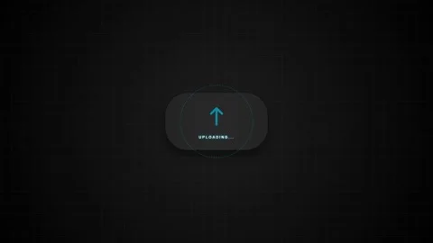 Uploading progress animation interface displaying a blue arrow icon Stock Footage 346331994