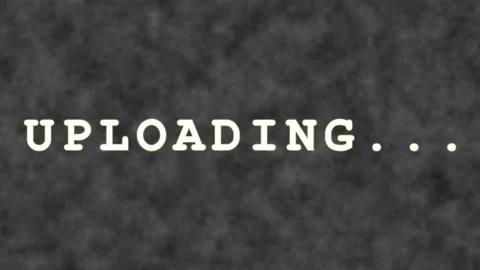 Uploading progress bar animation with digital data transfer against a dark .. Stock Footage 343476423