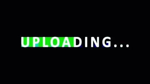 Uploading progress bar animation with glitch effects during data transfer o.. Video stock 343476414