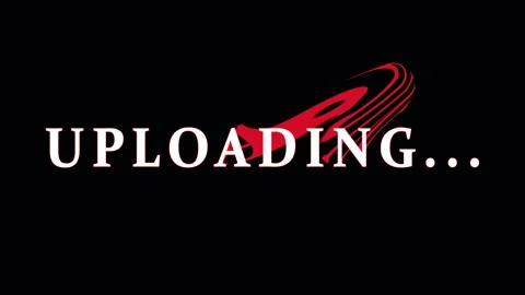 Uploading progress bar animation with loading icon in dark background for d.. Video stock 343476419