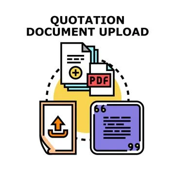 Uploading quotation document for online business process Stock Illustration