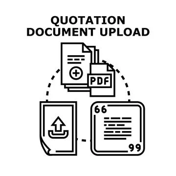 Uploading quotation document for online business process Stock Illustration