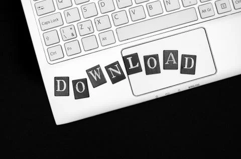 Uploading, sharing and downloading data through internet website Stock Photos