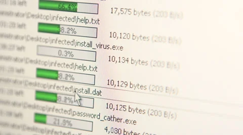 Uploading virus to computer system Video stock 30006570