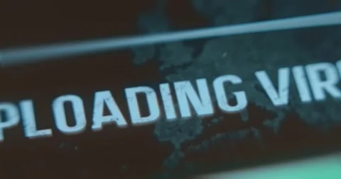 Uploading Virus message on screen Stock Footage 322619869