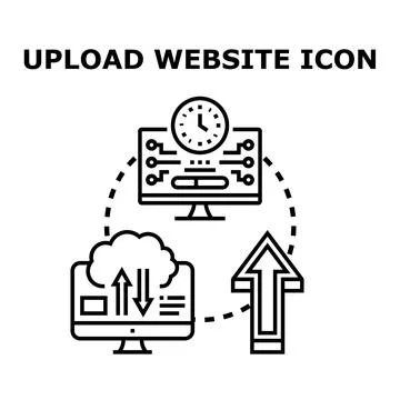 Uploading website data to cloud server system イラスト素材