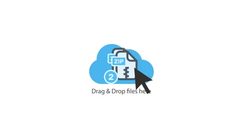 Uploading ZIP files to cloud storage, drug and drop files to server Stock Footage 339698521