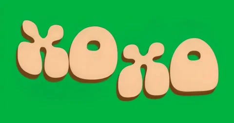 Upon appearing 3D tan XOXO shapes spinning clockwise reversing over shifting Stock Footage 317362571