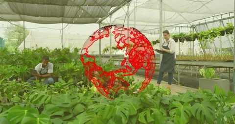 Upon colleague scribbling note technician logging data as rotating globe Stock Footage 315799123