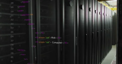Upon corridor loading HTML overlay scrolling and introducing security topics Stock Footage 309721935