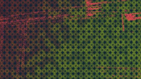 Upon launch displaying red code under diamond grid transforming into square grid Stockbeeldmateriaal 318194524