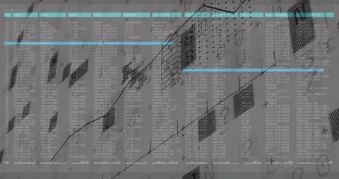 Upon launch visual data overlay sliding bars, extending graph, layering code, Stock Footage 328155338
