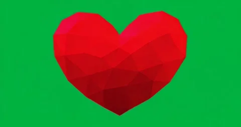 Upon loading red low poly heart rotating... | Stock Video | Pond5