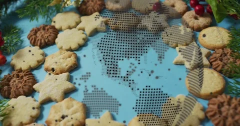 Upon play dotted globe overlay dissolving flickering dots from center revealing Stock Footage 317835548