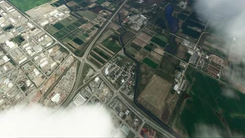 Upper Aerial Shot of Lethbridge; Alberta. Canada Video stock 238550686