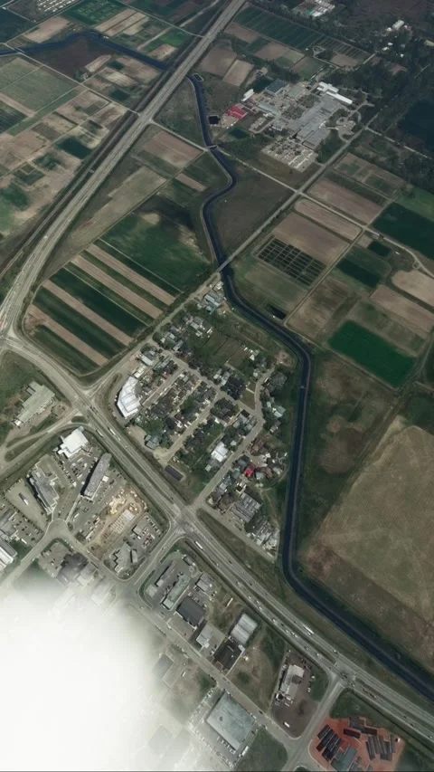 Upper Aerial Shot of Lethbridge; Alberta. Canada Video stock 284490322